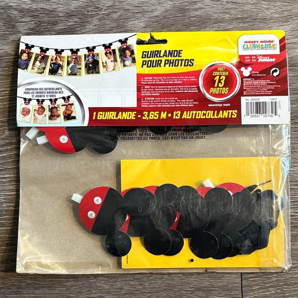Mickey Photo Garland - Black and Red